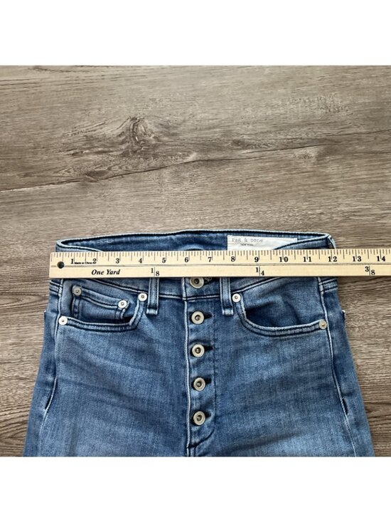 rag bone Nina High Rise Ankle Flare Jean Womens 25 Brighton Wash Button Front - Picture 9 of 16